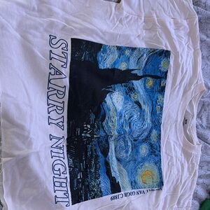 White Starry Night Graphic T-Shirt